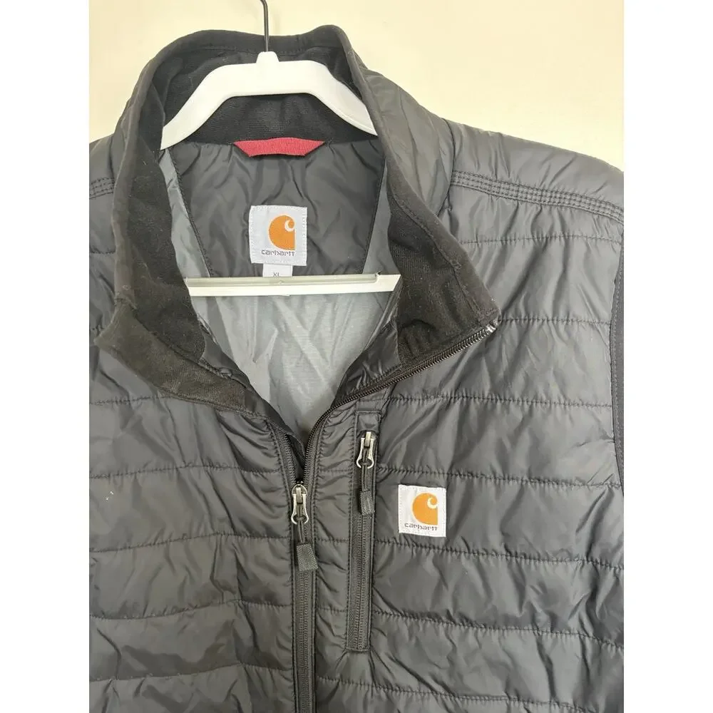 Carhartt Men’s XL Black Quilted Insulated Full Zip Vest Mock Neck Workwear